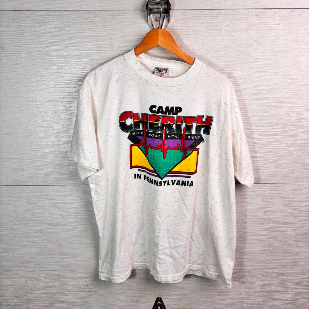 Vintage Camp Cherith Pennsylvania Graphic T Shirt Oneita XL USA Made 90s